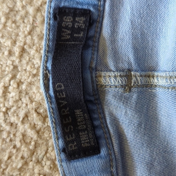 Reserved by Fine Denim Light Wash Denim Button Fly Jeans Size 36W 34L - Picture 6 of 9